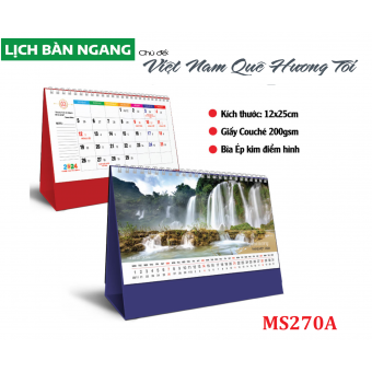 MS270A Lịch bàn chữ A 2024 chủ đề Việt Nam Quê Hương Tôi ( KT 12x25cm)