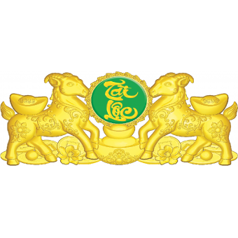 CHỮ DÁN NỔI 3D - SONG NGỰA TÀI LỘC ( gắn bìa phù điêu)