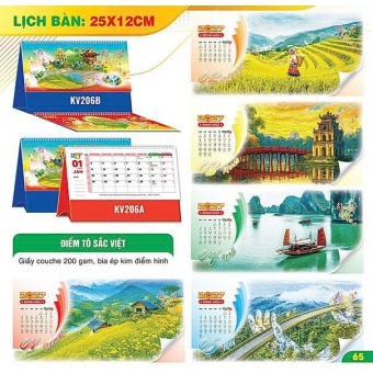 Lịch bàn chữ A 2027 - chủ đề Điểm tô sắc Việt ( KT 12x25cm)