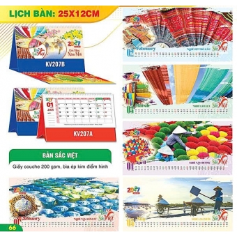 Lịch bàn chữ A 2027- chủ đề Bản Sắc Việt ( KT 12x25cm)