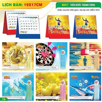 Lịch bàn chữ A 2027 chủ đề Tiến Bước Thành Công (KT 17x19cm)