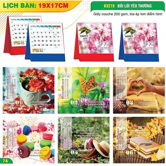 Lịch bàn chữ A 2027 chủ đề Đôi Lời Yêu Thương ( KT 17x19cm)