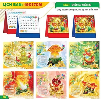 Lịch bàn chữ A 2027 chủ đề Chiêu Tài Khởi Lộc ( KT 17x19cm)