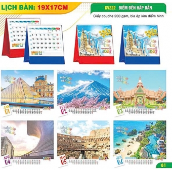 Lịch bàn chữ A 2027 chủ đề Điểm Đến Hấp Dẫn ( KT 17x19cm)